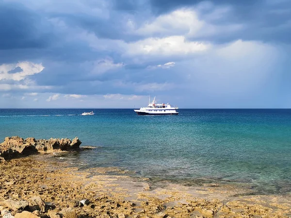 Protaras Cipro Molo Porto Con Piccole Navi Yacht Barche Nella — Foto Stock