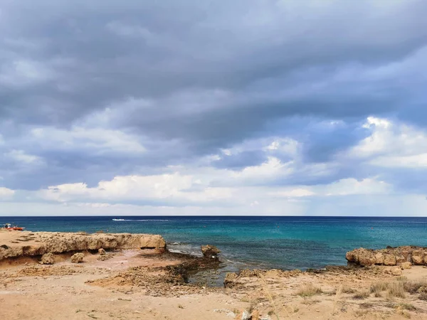 Protaras Chipre Pier Porto Com Pequenos Navios Iates Barcos Baía — Fotografia de Stock