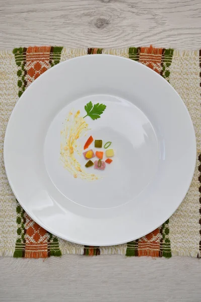 Clase Magistral Culinaria Ensalada Boeuf Firma Del Chef — Foto de Stock