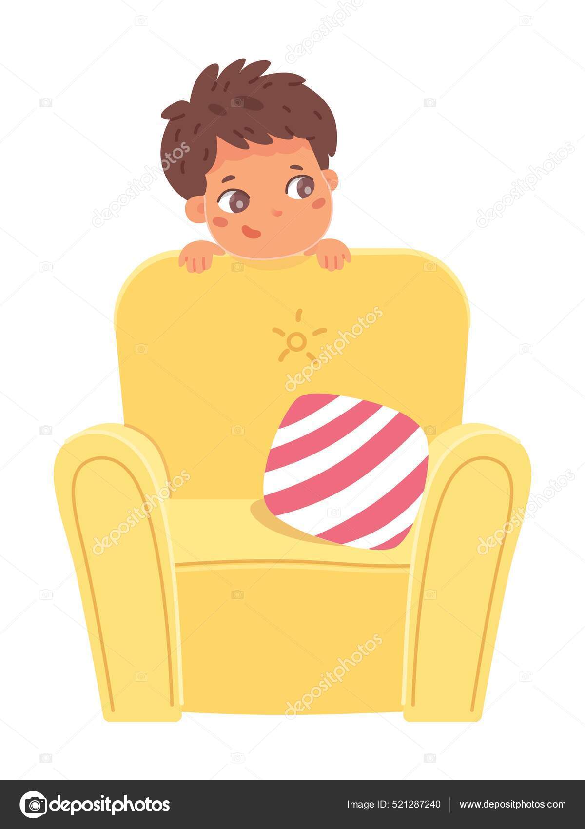 Happy cute little kids are playing hide and seek Vector Image