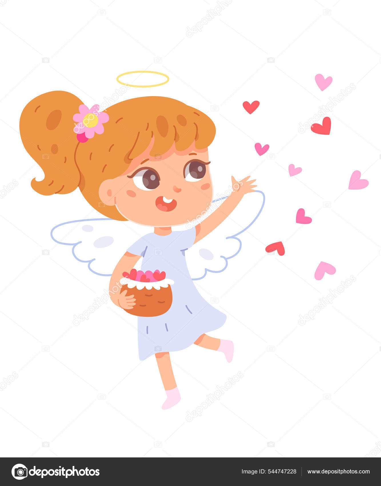 Um desenho de uma menina com asas que dizem'anjo