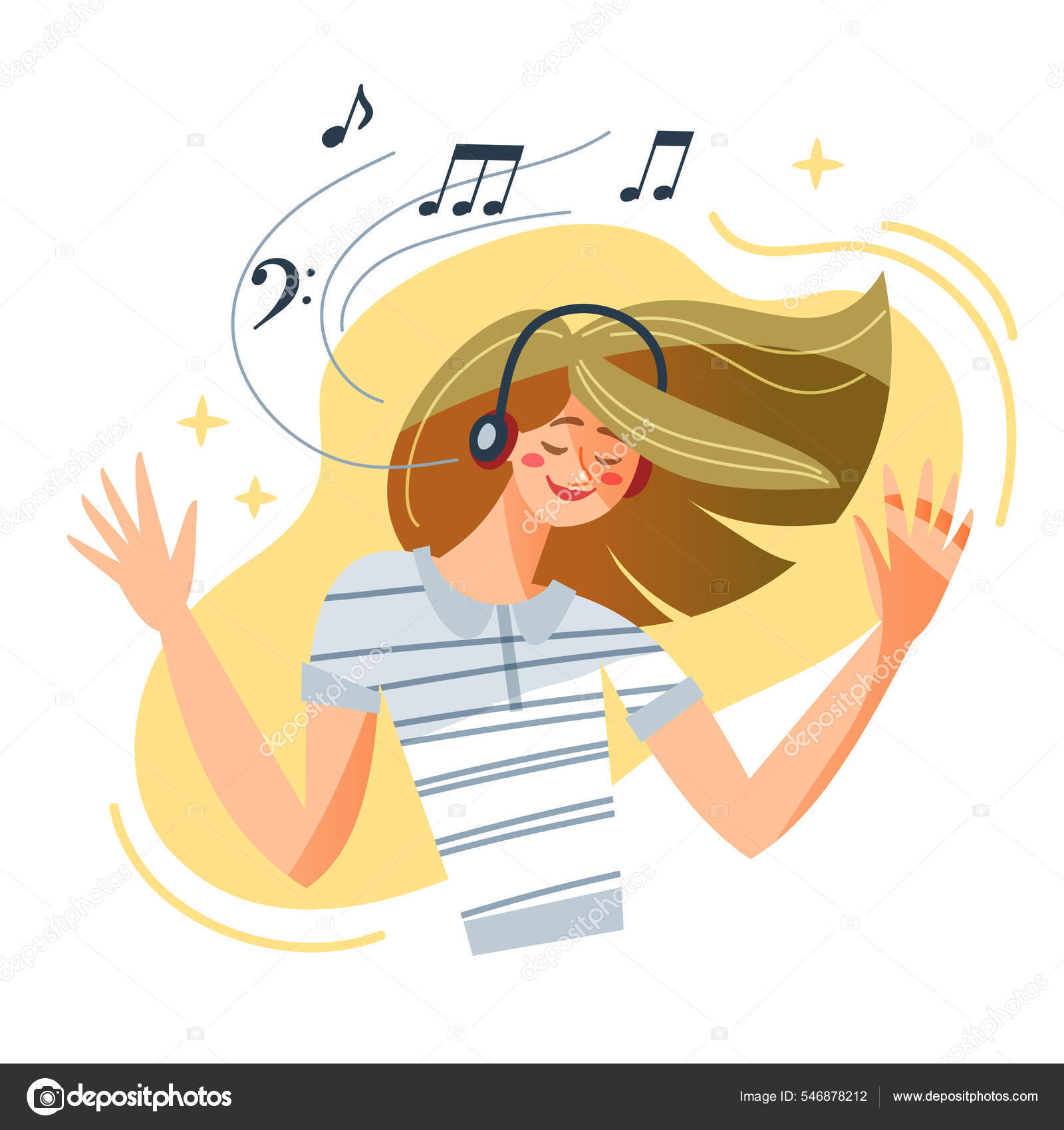 Girl listening music to relax, using earphone to listen relaxing music with closed eyes Stock Vector Image by ©ClassicVector #546878212 Girl listening music to relax, using earphone to listen relaxing music with closed eyes Stock Vector Image by ©ClassicVector #546878212