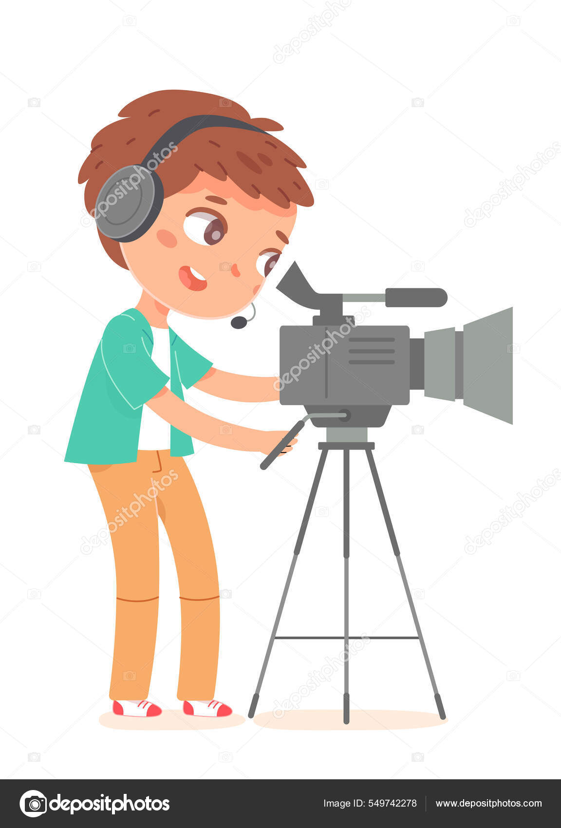 Movie cinema production and kid cameraman, operator videographer boy recording video film Stock Vector Image by ©ClassicVector #549742278 Movie cinema production and kid cameraman, operator videographer boy recording video film Stock Vector Image by ©ClassicVector #549742278
