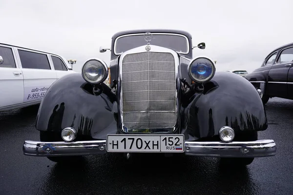 Nižný Novgorod Rusko Gorky 2021 Retro Auto Mercedes Černá Barva — Stock fotografie