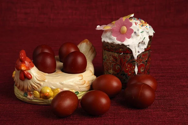 Orthodox Pasen Beschilderde Eieren Paastaart Christelijke Tradities Hoge Kwaliteit Foto — Stockfoto