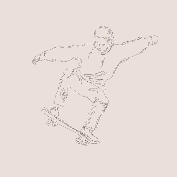 En ung skateboardåkare utbildning i en skatepark, hoppa på en skateboard i luften med en kupp — Stockfoto