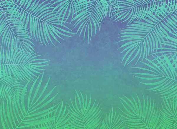 Palm Leaves Blue Green Background Decorative Abstract Summer Background Tropical — Stock Photo, Image