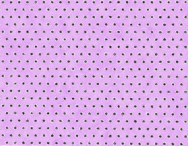Black dots and circles on a pink lilac violet vintage background. Decorative ornamental pattern of round elements. Geometric ornament. Space for creative ideas and graphic design. Watercolor texture.