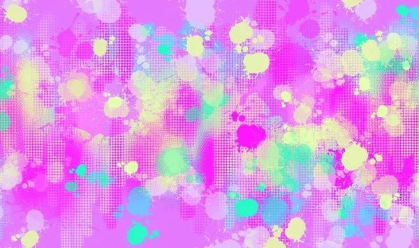 Violet Yellow Pink Vintage Background Spots Splashes Dots Watercolor Texture — Stock Photo, Image