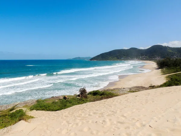 Gamboa 'daki kumsal ve mavi gökyüzü, Santa Catarina