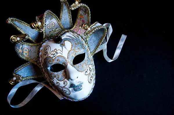 Carnaval Masker Zwarte Achtergrond Stockfoto
