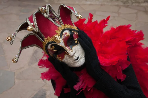 Masked Person Venice Carnival — Stock Photo, Image