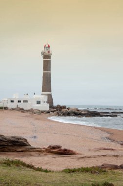 Montevideo 'daki Punta Carretas deniz feneri manzarası