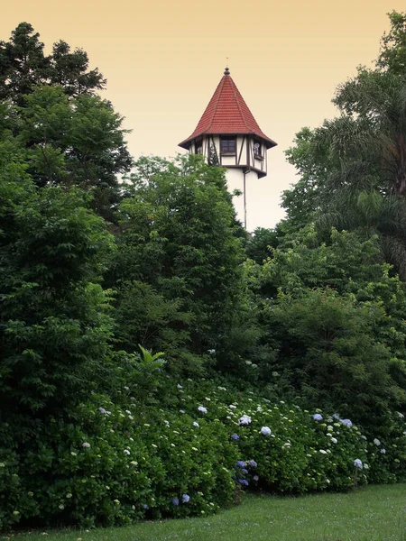 Nova Petropolis, Brezilya 'daki turist bilgi kulesinin manzarası