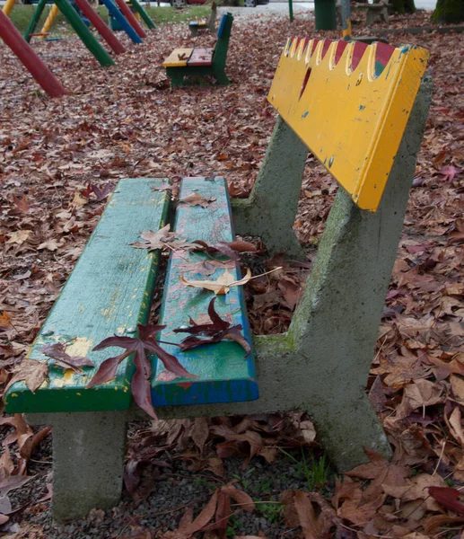 Old Wooden Bench Park Brazil — 图库照片