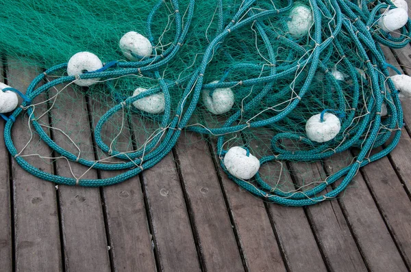 Fischernetz Mit Einer Kette Aus Garn — Stockfoto