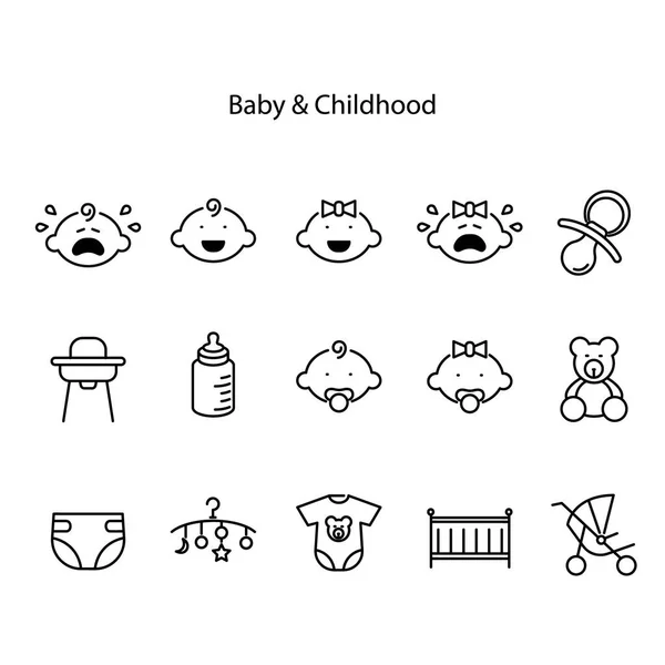Bebek ve çocukluk ikonu beyaz arka planda bebek partisi koleksiyonundan izole edilmiş. bebek ve çocukluk ikonu logo, web, uygulama, UI için modern bebek sembolü. 