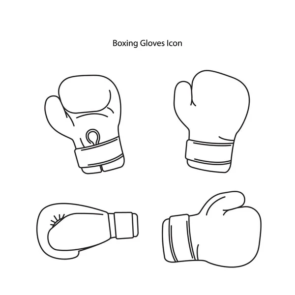 Boxningshandske Ikon Set Isolerad Vit Bakgrund Boxningshandske Ikon Tunn Linje — Stockfoto