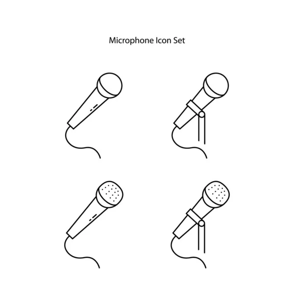 麦克风图标集独立于白色背景从庆祝收集 麦克风图标细线轮廓线性麦克风符号标识 用户界面 麦克风图标简单符号 — 图库照片