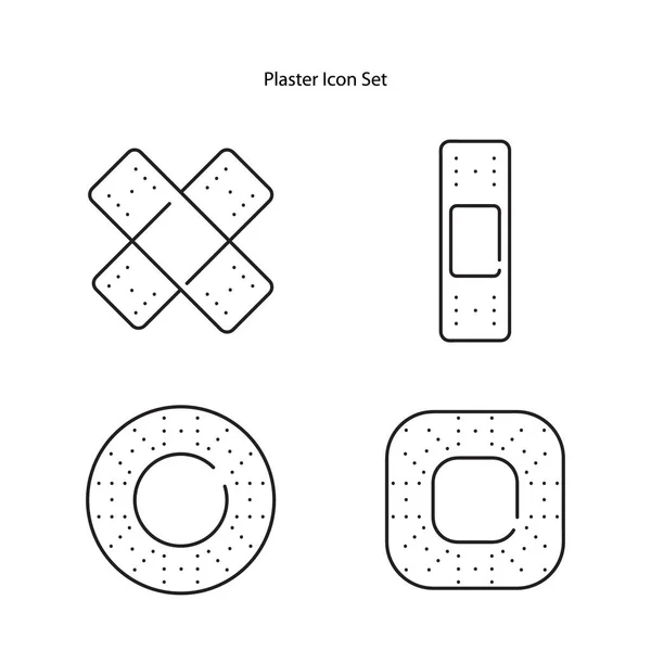Conjunto Iconos Yeso Aislado Sobre Fondo Blanco Colección Servicios Médicos — Foto de Stock