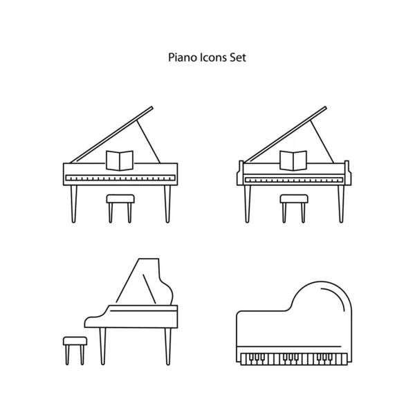 Иконки Фортепиано Выделены Белом Фоне Музыкальной Коллекции Иконка Пианино Тонкая — стоковое фото