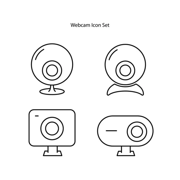 Web kamerası simgeleri video koleksiyonundan izole edildi. Web cam simgesi. Logo, web, uygulama ve UI için doğrusal web kamerası sembolü. webcam simgesi basit işareti.