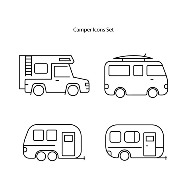 Camper Pictogram Geïsoleerd Witte Achtergrond Van Camping Collectie Camper Pictogram — Stockfoto
