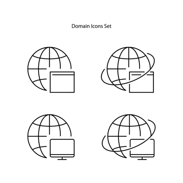 Иконки Веб Домена Установлены Изолированно Белом Фоне Иконка Домена Модный — стоковое фото