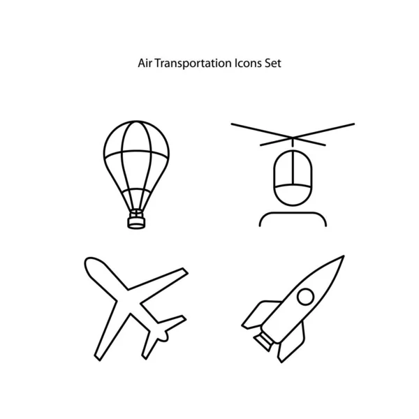 Ікони Повітряного Транспорту Ізольовані Білому Тлі Ікона Повітряного Транспорту Сучасний — стокове фото