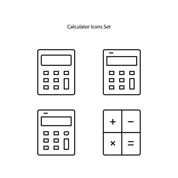 Calculadora Iconos Conjunto Aislado Sobre Fondo Blanco Calculadora Icono Delgada — Foto de Stock