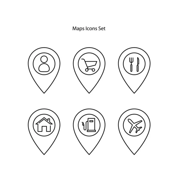 Harita işaretleyici simgeleri beyaz arkaplanda izole edildi. Harita işaretleyici simgesi modayı ve logo, web, uygulama, UI için modern harita işaretleyici sembolü. Harita imleci simgesi basit işareti.
