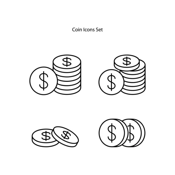 Dolar Sikkesi. Dolar Yığını ikon vektörü. Madeni para simgesi logo şablonu. Dolar Sikkesi vektör simgesi web, simge, logo, işaret, uygulama için düz tasarım