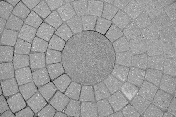 Kreisförmige Steinpflaster Textur Hintergrund Von Oben — Stockfoto