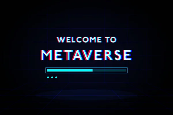 Välkommen Till Metaverse Loading Bar Technology Futuristic Interface Hud Vector — Stock vektor