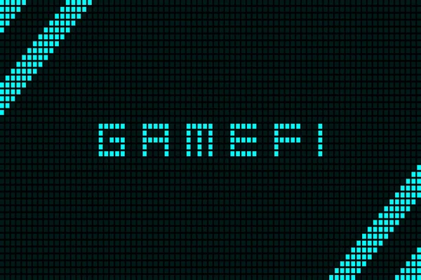 Gamefi Digitális Szöveg Absztrakt Hud Geometriai Négyzet Alakú Design — Stock Vector