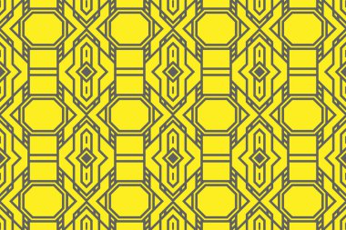 Sarı soyut modern geometrik şekilli kusursuz arkaplan vektör tasarımı.