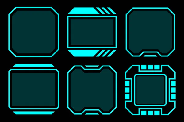 Soyut Mavi Geometrik Şekil Dış Çerçeve Modern Teknoloji Gelecekteki Arayüz — Stok Vektör