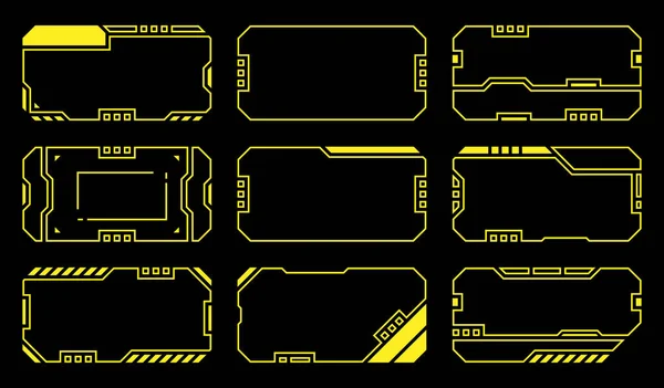 Yellow Frame Outline Technology Futuristic Hud Vector Design — стоковый вектор