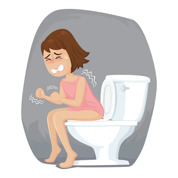 Woman Suffering Constipation Illustration Vector Cartoon Vektorová Grafika