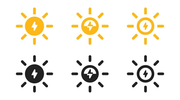 Ikona Vektoru Sluneční Energie Symbol Sluneční Energie Obnovitelná Energie — Stockový vektor