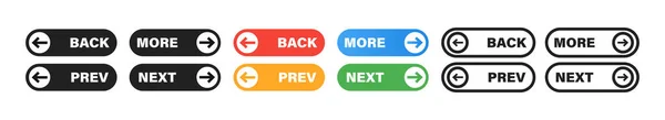 Previous Next Button Next Back Webpage Button Icons Set — Stock Vector