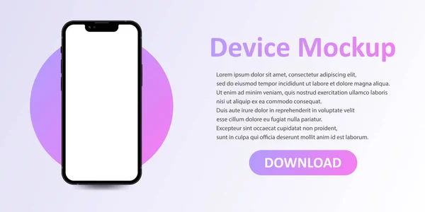 Realistische Smartphone Vorlage Attrappe Vektor Isolierte Illustration — Stockvektor