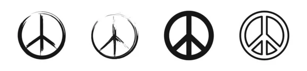 Peace Icon Set Peace Sign Collection White Background — Stockový vektor