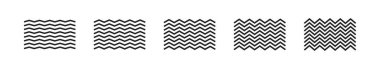 Zigzag dalgaları koleksiyonu. Vektör izole illüstrasyon. Zig Zag çizgileri.