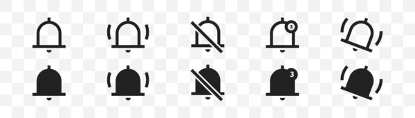 Набір Піктограм Сповіщення Векторні Ізольовані Ілюстрації Символ Нагадування Колекція Дзвонів — стоковий вектор