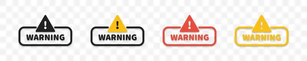 Коллекция Предупреждающих Знаков Векторная Изолированная Иллюстрация Внимание Набор Значков Предостережения — стоковый вектор