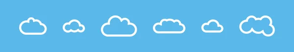 Clouds Icons Set Vector Isolated Illustration Bubble Clouds Collection Eps — Stok Vektör