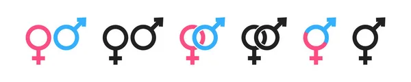 Gender Symbol Set Vector Isolated Illustration Male Female Icon Collection — Vettoriale Stock