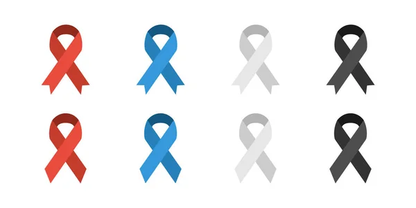 Awareness Ribbon Vector Illustration Label Awareness Ribbons Collection — Archivo Imágenes Vectoriales