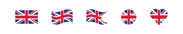 Britain Flag Icon Set Vector Illustration Flag Badge Collection Great — Stockvector
